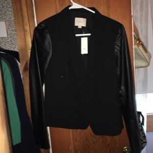 NWT blazer with faux leather sleeves